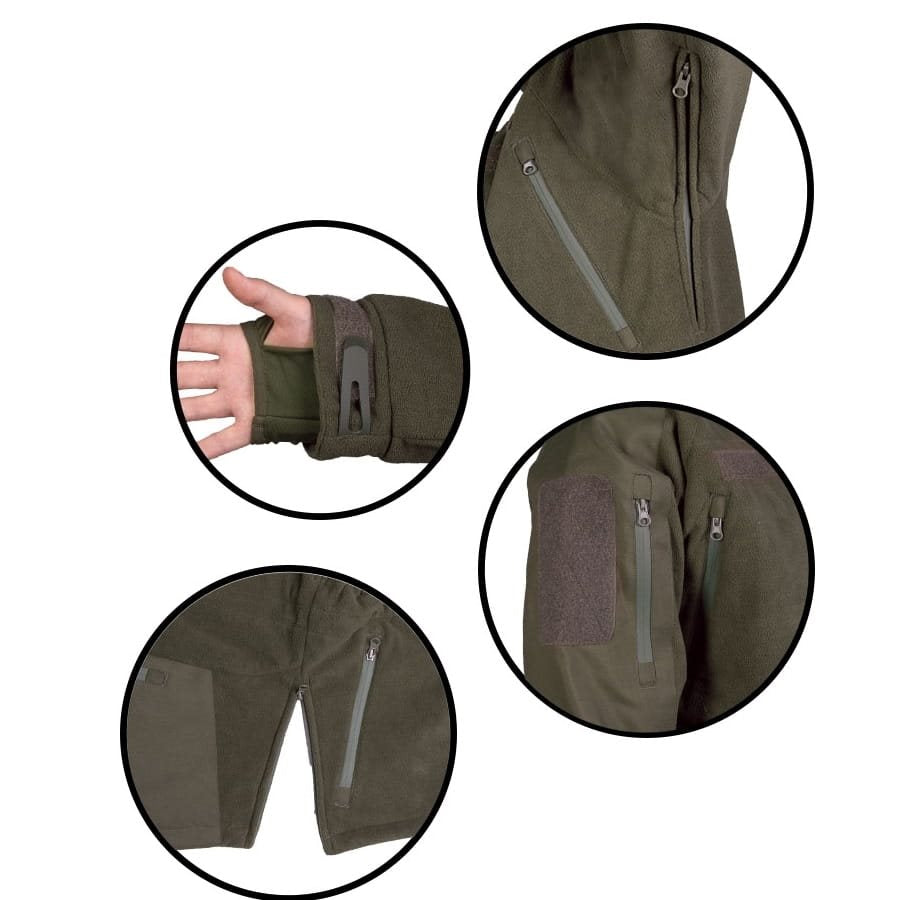 Chaqueta fleece verde con membrana TPU PLUS