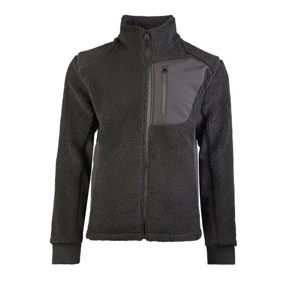 Sudadera BEARFORCE Cold Weather negra en Sherpa fleece con paneles laterales elásticos de softshell