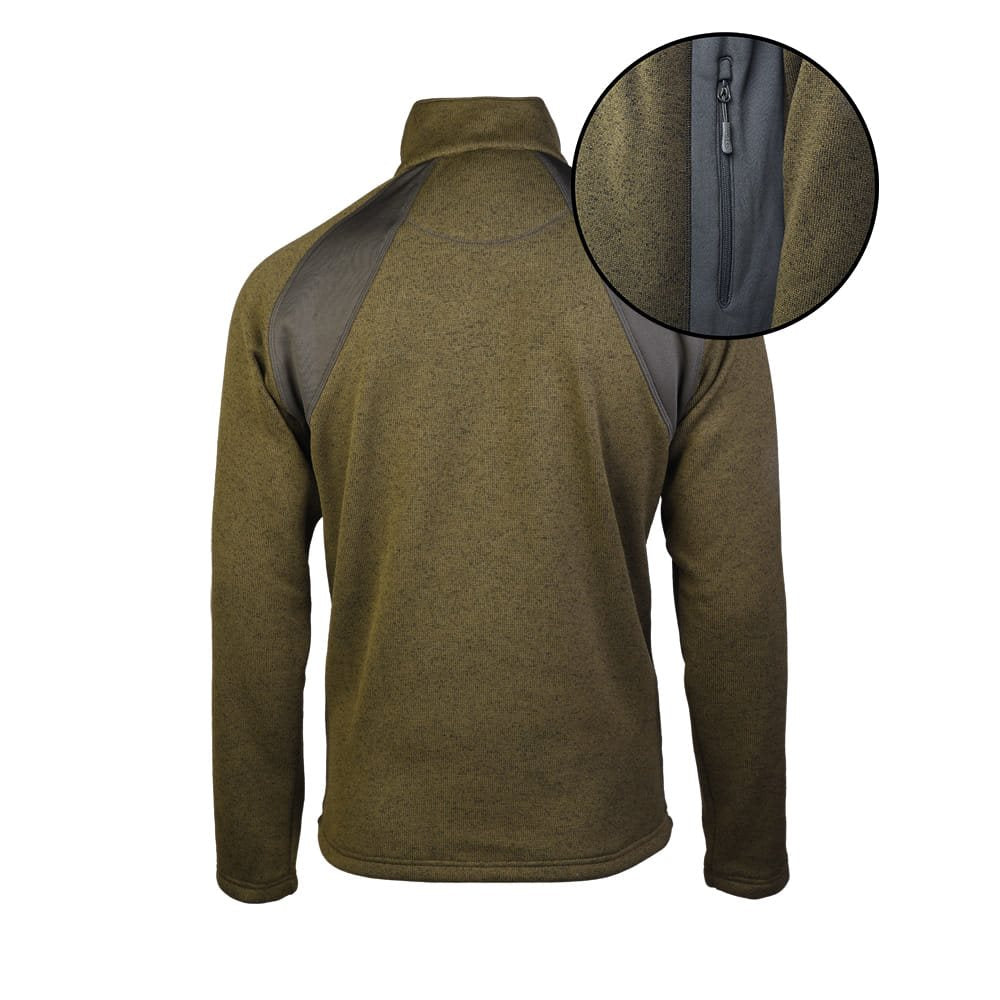 Sudadera STRUCTURE-FLEECE verde, forro polar de poliéster 360 g/m2 con paneles laterales elásticos
