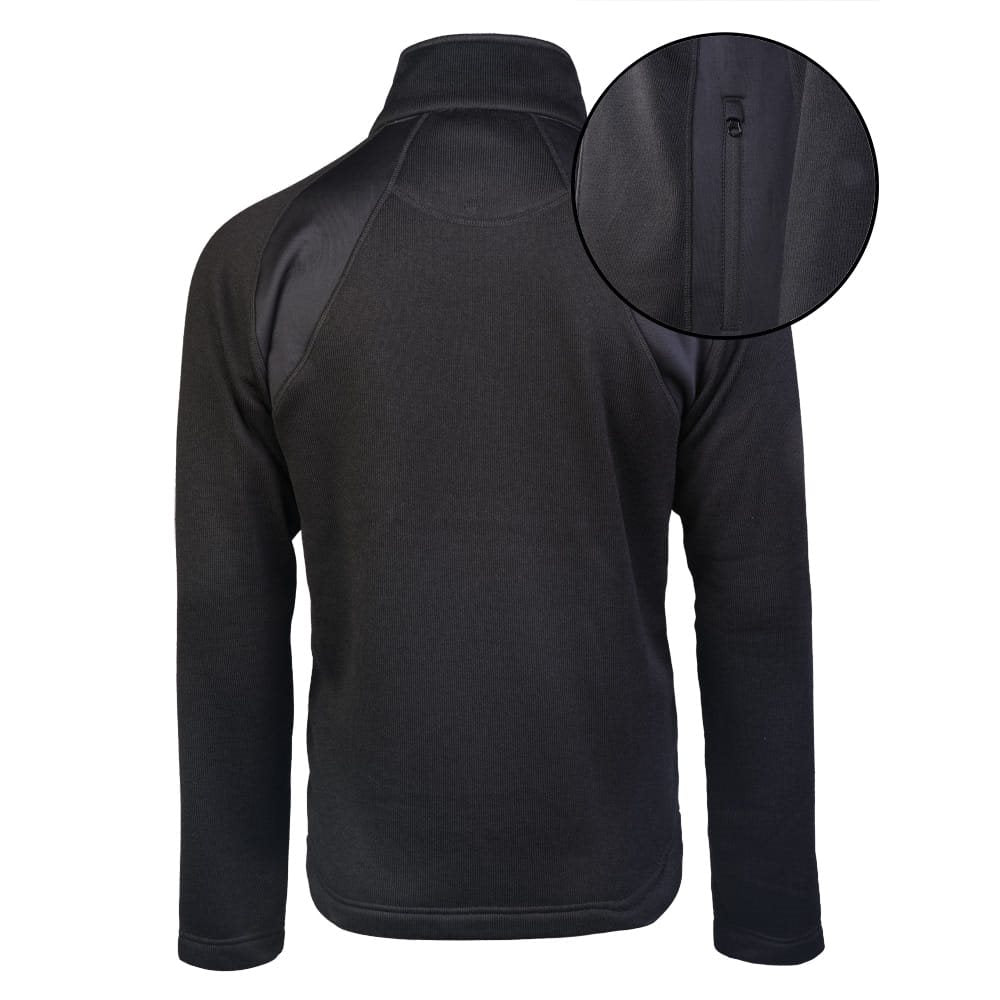 Forro polar STRUCTURE-FLEECE negro en poliester 360 g/m² con paneles laterales elasticos