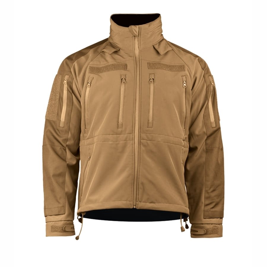 Chaqueta SOFTSHE PUS vista frontal con múltiples bolsillos y membrana transpirable