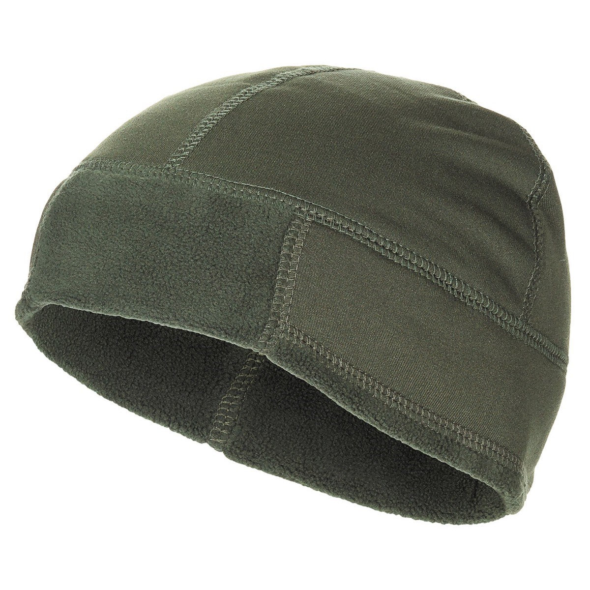 Gorro fleece extra cálido verde, material 100% poliéster