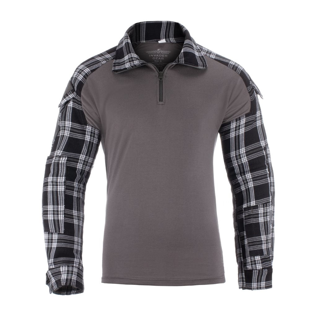 Camisa táctica de franela negra - imagen del producto
