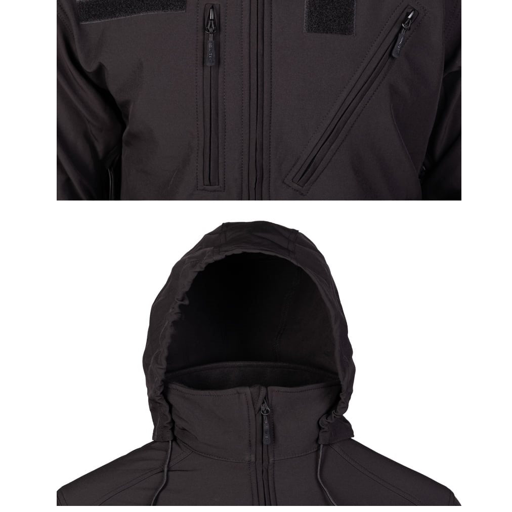Chaqueta softshell SCU 14 Negra vista frontal sobre fondo neutro