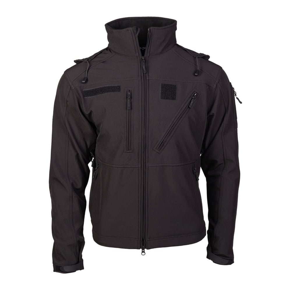 Chaqueta softshell SCU 14 Negra vista frontal sobre fondo neutro