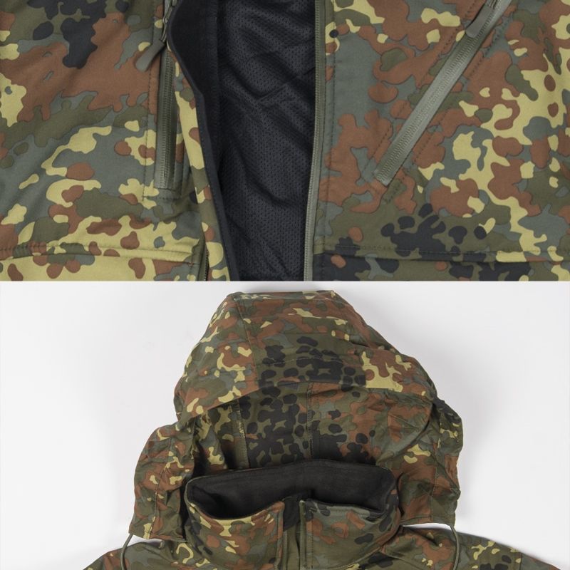 Chaqueta softshell SCU 14 Fecktarn en camuflaje, vista frontal