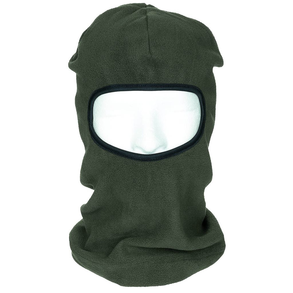 Pasamontañas (kukla) negro de poliéster-fleece con una abertura