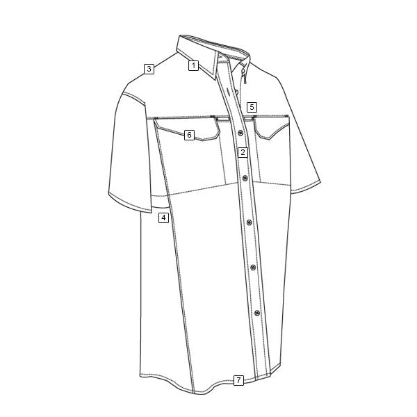 Camisa 24-7 FIELD Rip-stop KHAKI de manga corta