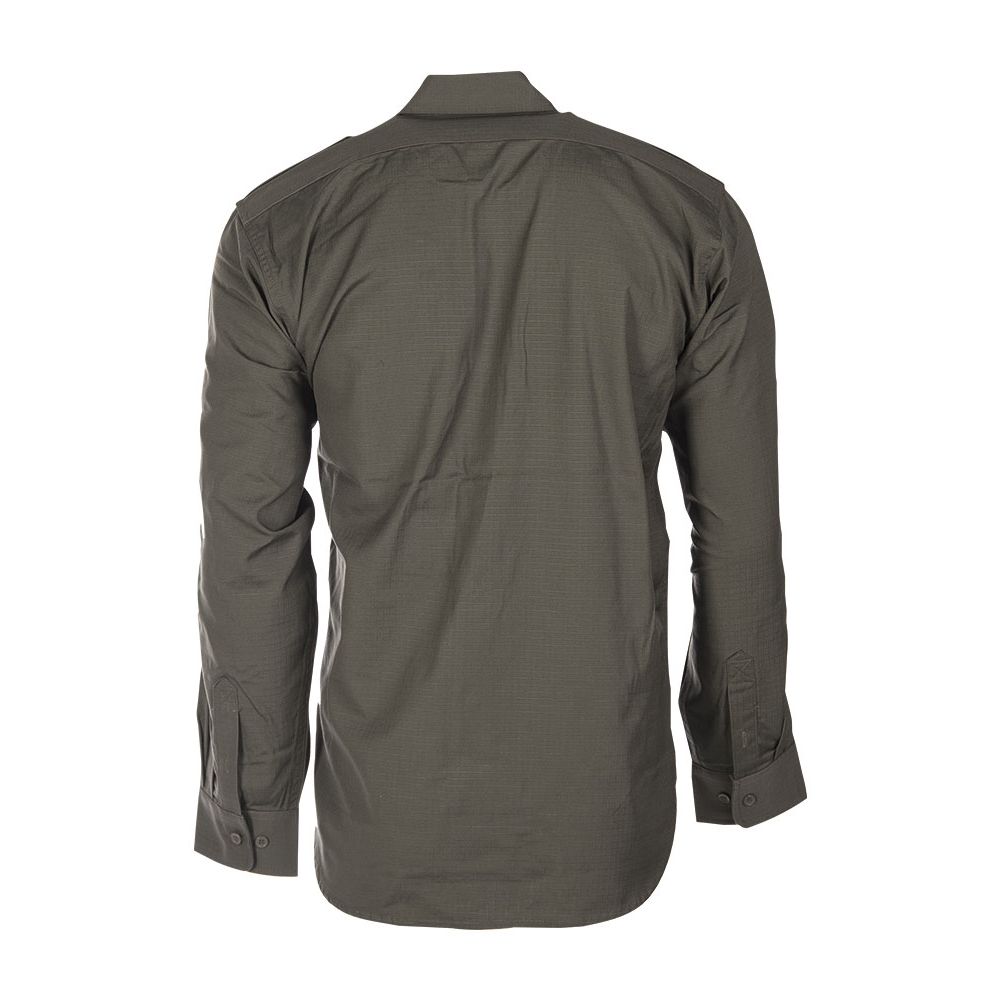 Camisa de campo verde rip-stop 100% algodon con dos bolsillos de pecho y hombreras