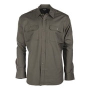 Camisa de campo verde rip-stop 100% algodon con dos bolsillos de pecho y hombreras
