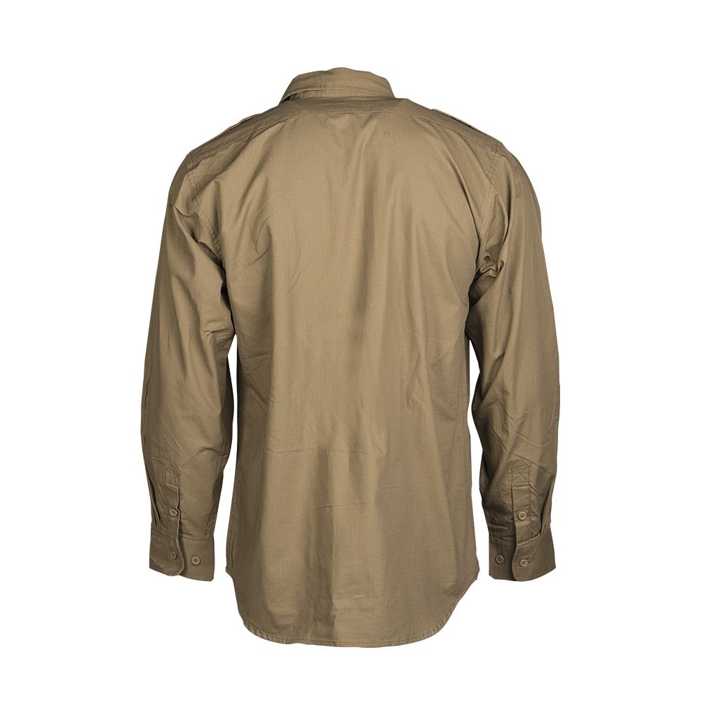 Camisa de campo COYOTE rip-stop 100% algodón con dos bolsillos de pecho