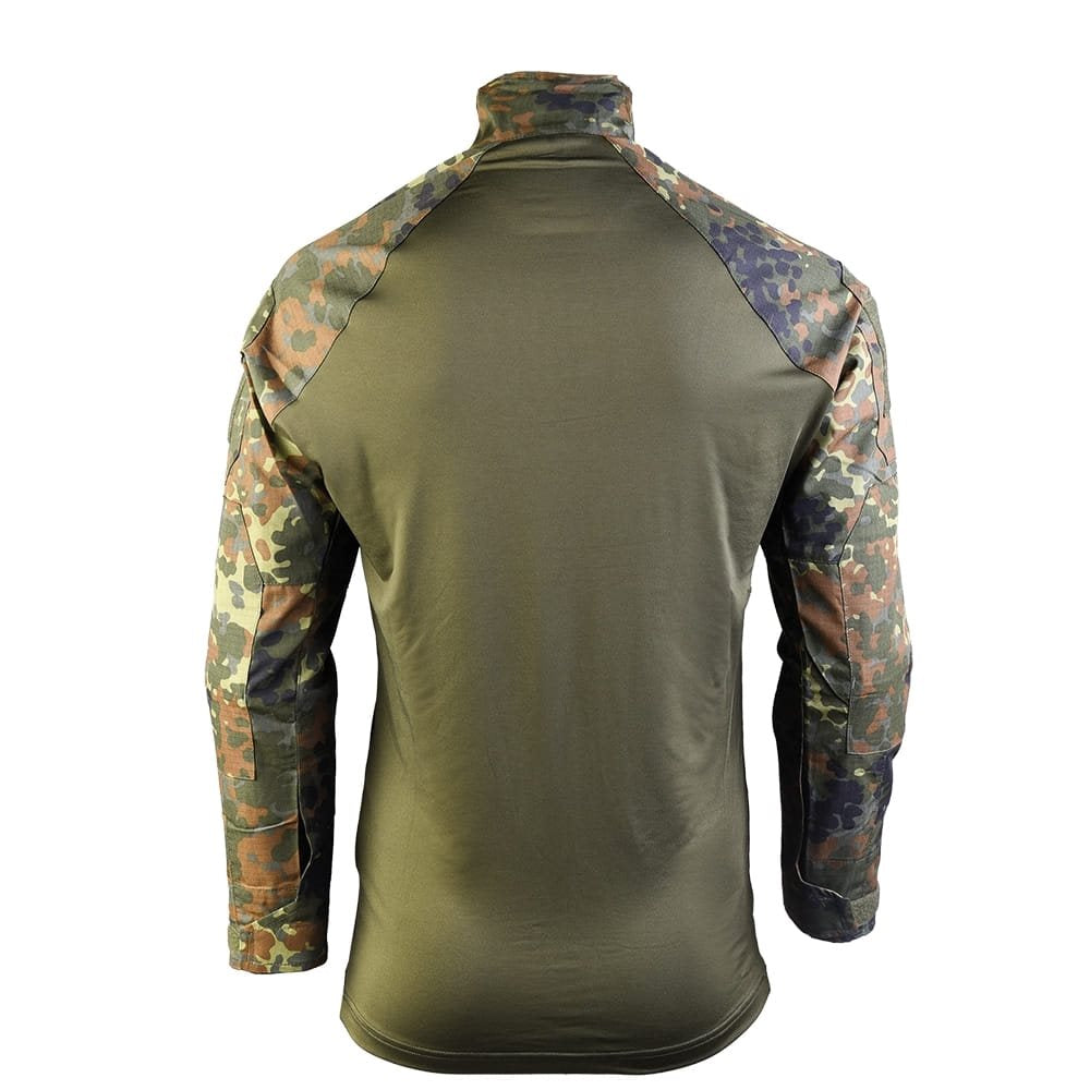Camisa táctica Flecktarn con cuello, torso transpirable y tejido rip-stop