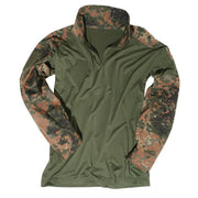 Camisa táctica Flecktarn con cuello, torso transpirable y tejido rip-stop