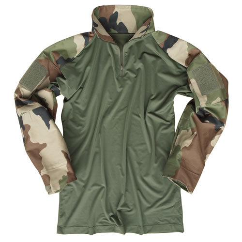Camisa táctica con cuello CCE TARN, tejido funcional en torso y paneles rip-stop