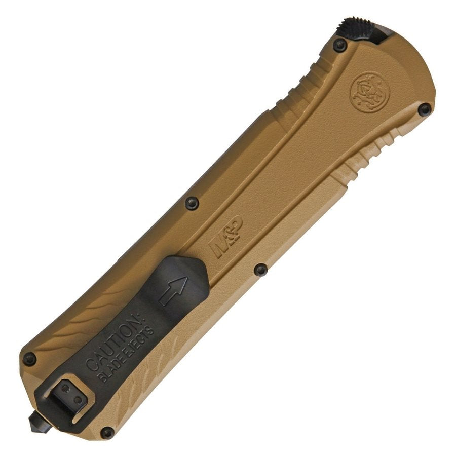 Cuchillo OTF automático negro con hoja lisa 8,3 cm y mango de aluminio 13,3 cm