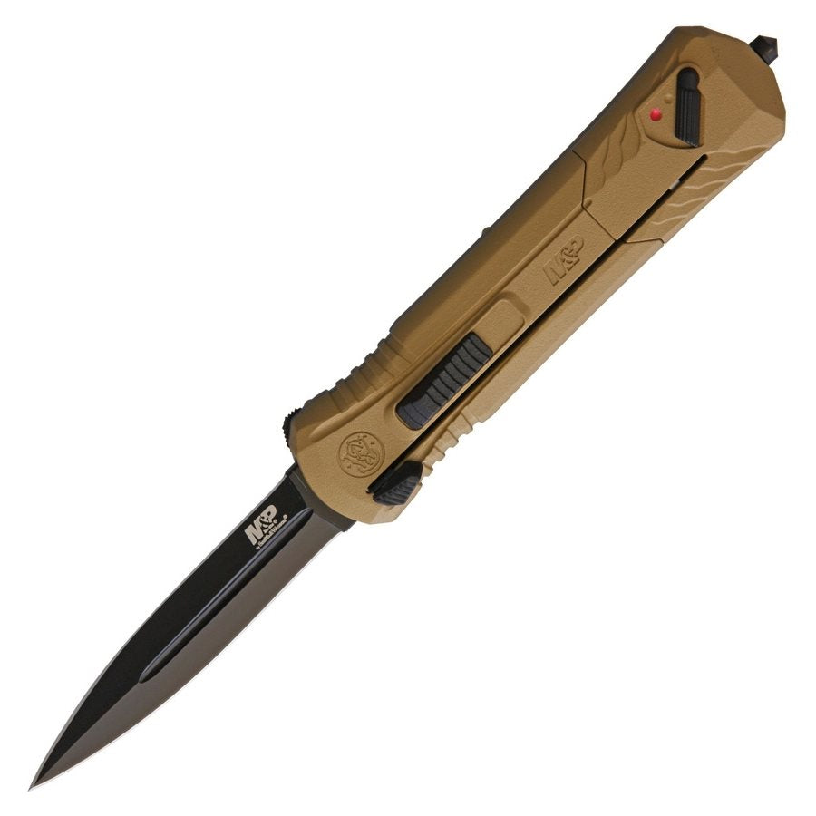 Cuchillo OTF automático negro con hoja lisa 8,3 cm y mango de aluminio 13,3 cm