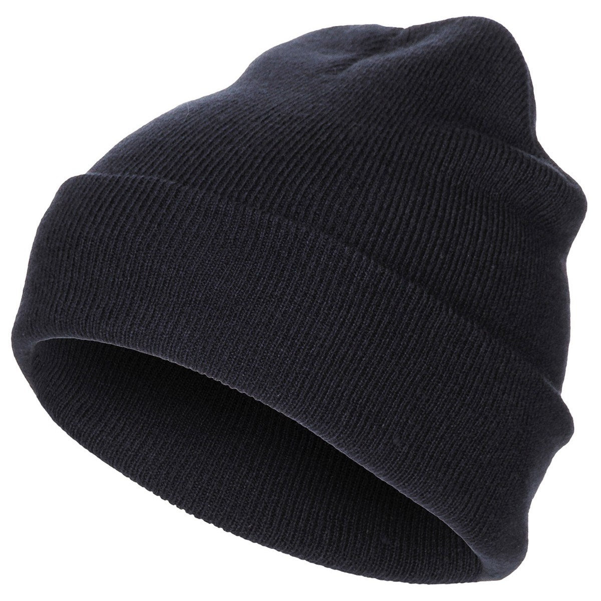 Gorro finamente tejido acrílico negro, gorro clásico de punto
