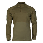 Camisa táctica ASSAULT de MIL-TEC, material elástico y transpirable con cuello alto y bolsillos en bíceps