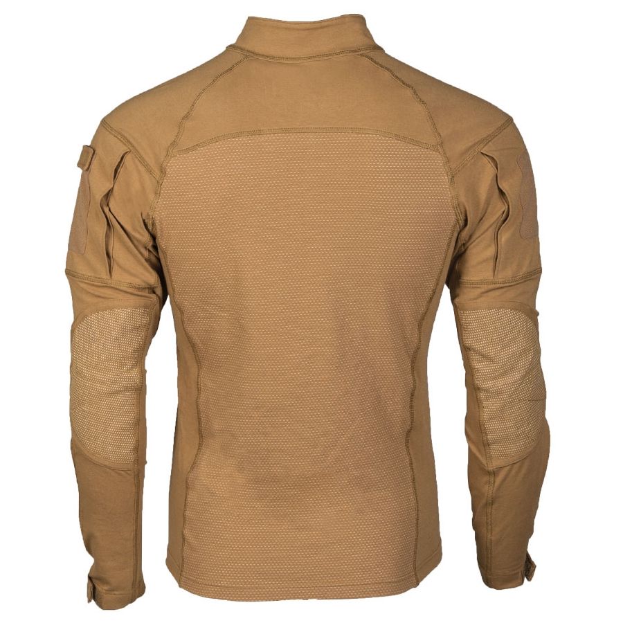 Camisa táctica ASSAULT Coyote MIL-TEC, tejido elástico y bolsillos en bíceps