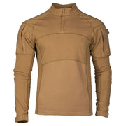 Camisa táctica ASSAULT Coyote MIL-TEC, tejido elástico y bolsillos en bíceps