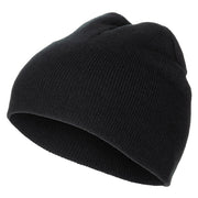 Gorro beanie negro finamente tejido en acrílico