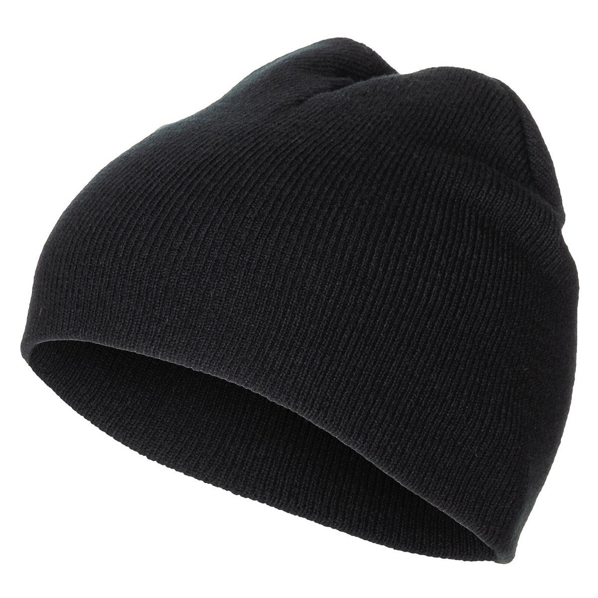 Gorro beanie negro finamente tejido en acrílico