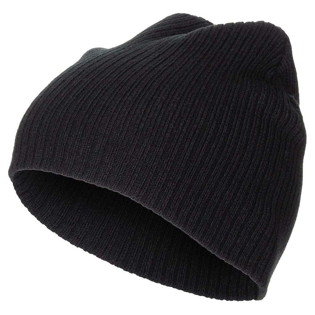 Gorro beanie tejido Rip extra corto negro - vista frontal