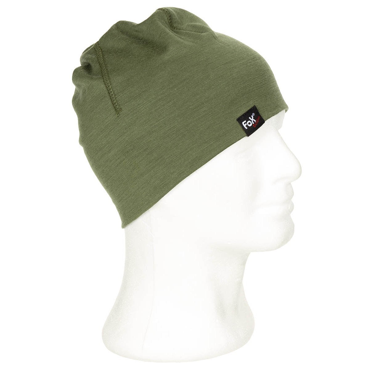 Gorro Beanie Merino Lite negro sobre fondo blanco