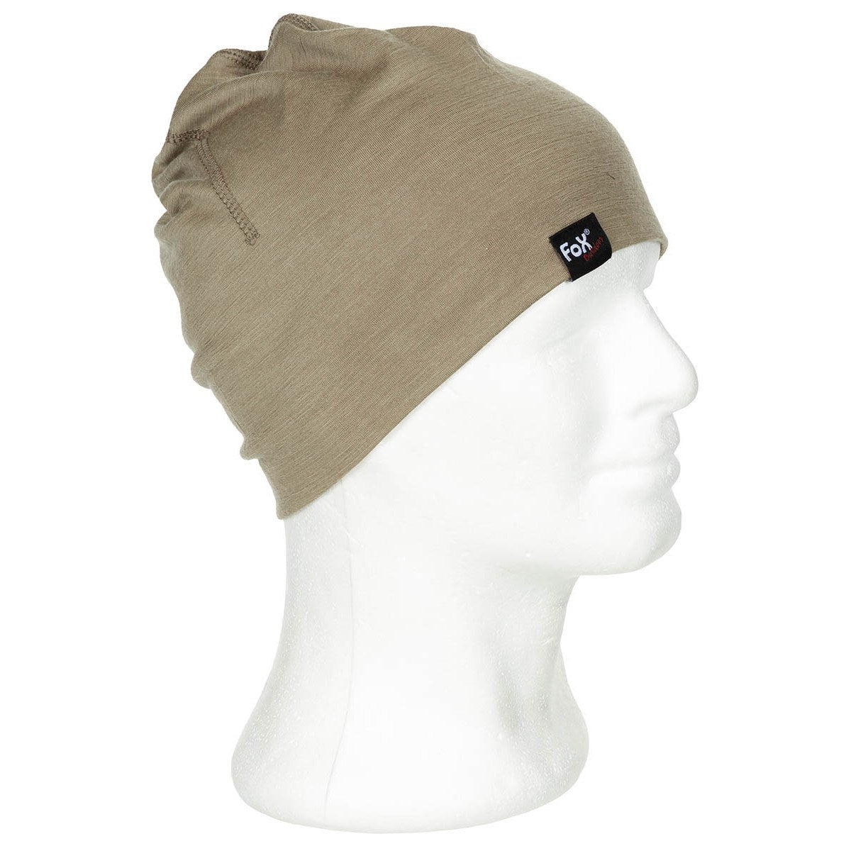 Gorro Beanie Merino Lite negro sobre fondo blanco