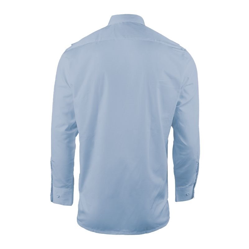 Camisa SERVIS manga larga con botones, dos bolsillos con solapa y hombreras (65% poliéster, 35% algodón)