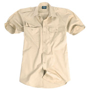 Camisa TROPICAL manga corta khaki rip-stop 100% algodon