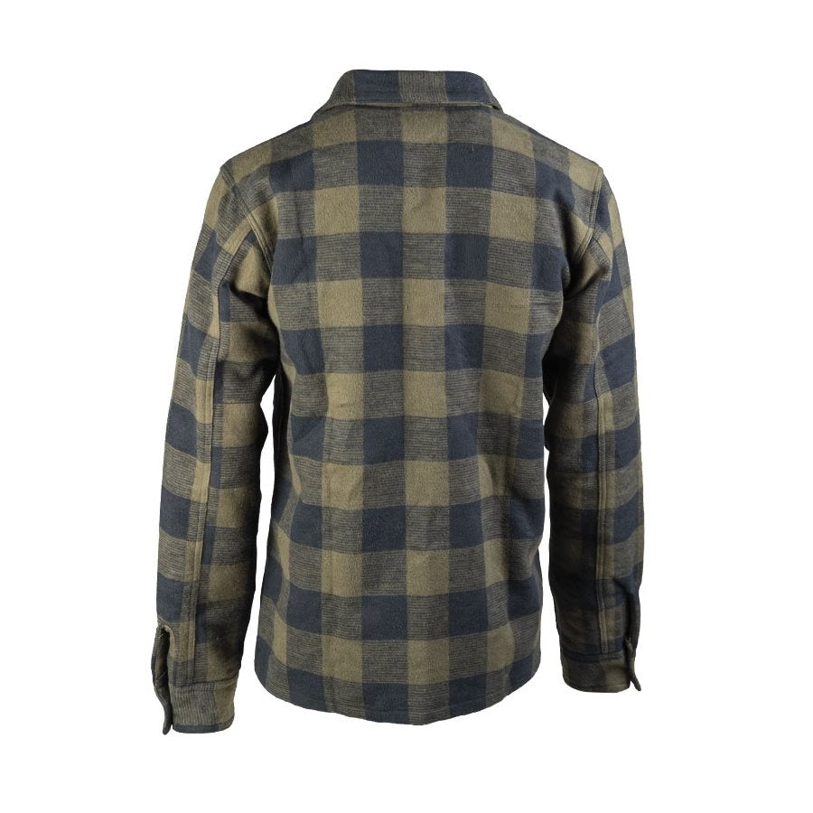 Camisa leñador verde y negra a cuadros de algodón 330 g/m² con botones