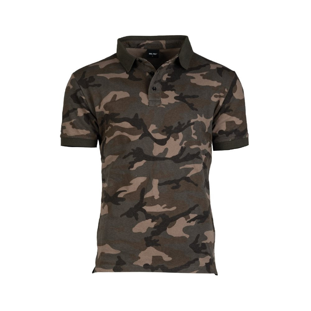 Camiseta/polo MIL-TEC WOODLAND manga corta, diseño WOODLAND, 100% algodón