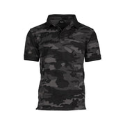Polo corto MIL-TEC 100% algodón, corte deportivo, cuello alzado y cierre de botones