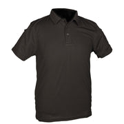 Polo TACTICAL QUICK DRY negro MIL-TEC, manga corta, panel VELCRO y dos bolsillos pequeños