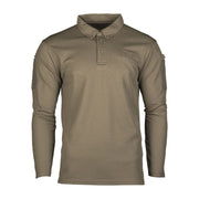 Poloshirt táctico MIL-TEC manga larga verde con panel VELCRO y dos bolsillos pequeños
