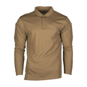 Polo táctico secado rápido manga larga color COYOTE de MIL-TEC