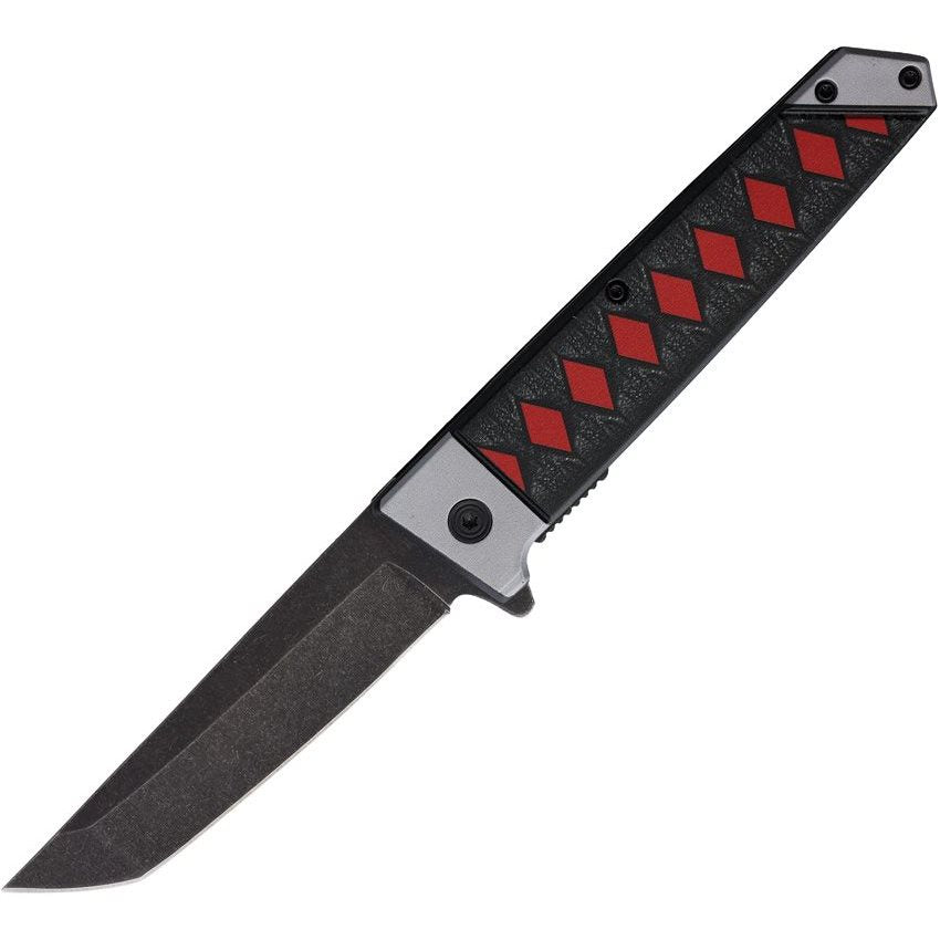 Cuchillo plegable SAMURAI hoja tanto acero 420, cachas de nylon, LinerLock y flipper