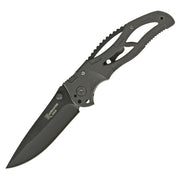 Navaja plegable BLACK MONSTER con hoja lisa negra y mango G10, clip metálico
