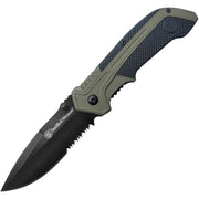 Cuchillo plegable 1100036 con filo combinado y hoja de acero 8Cr13MoV