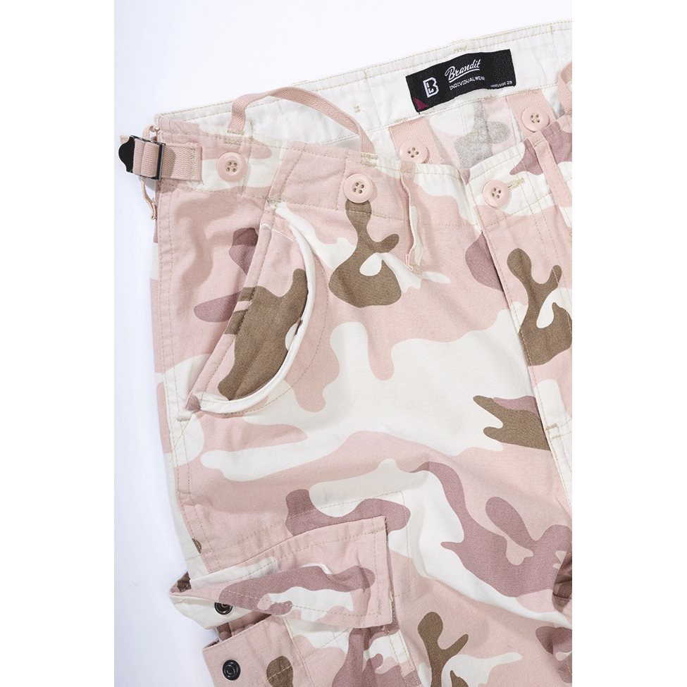 Pantalones M65 CANDY CAMO para mujer, corte holgado con estampado camuflaje y bolsillos con solapa