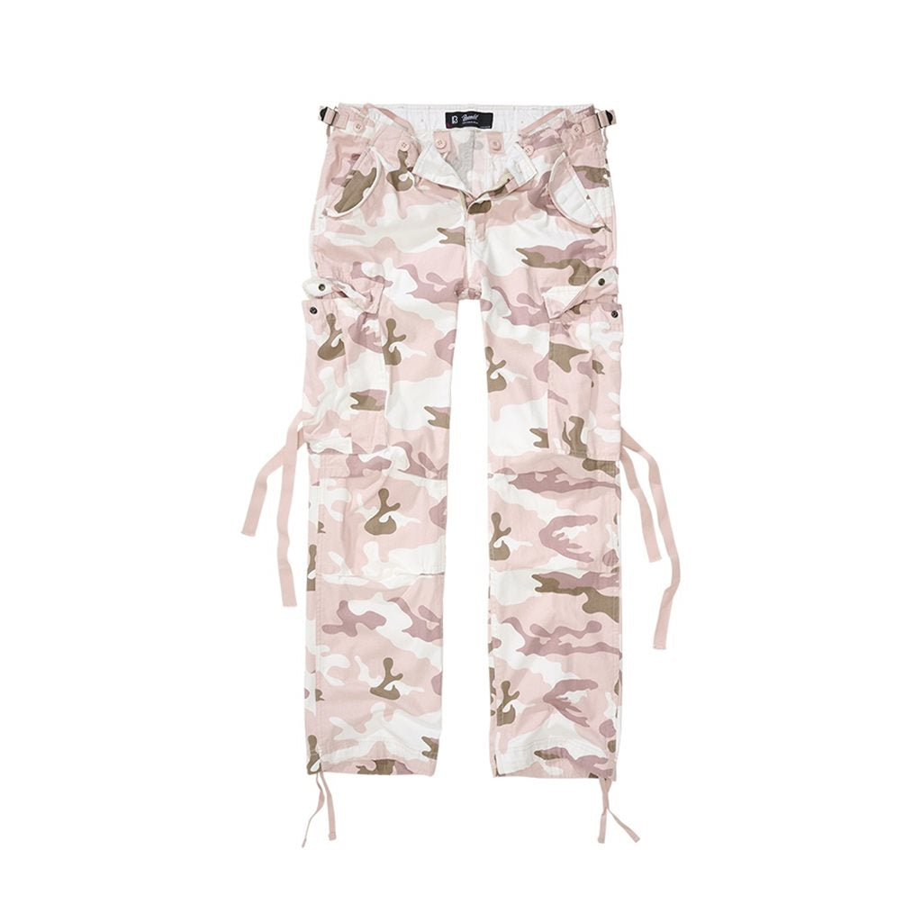 Pantalones M65 CANDY CAMO para mujer, corte holgado con estampado camuflaje y bolsillos con solapa