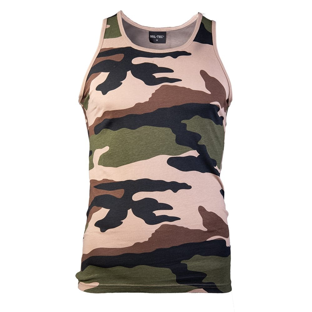 Camiseta sin mangas TARN CCE de corte deportivo en camuflaje francés, 100% algodón