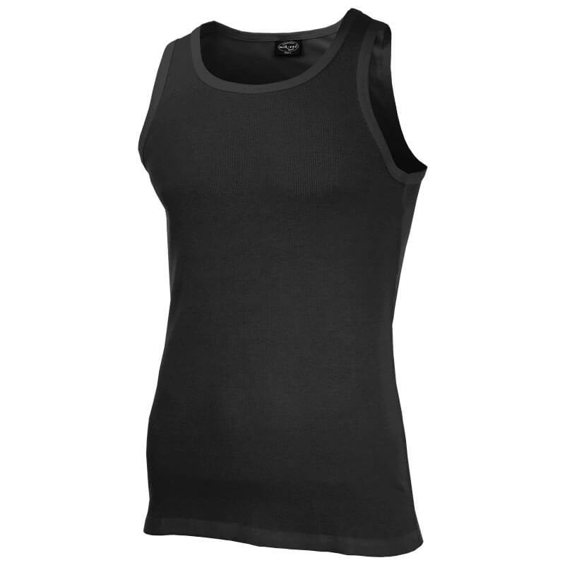 Camiseta de tirantes negra GERIPPT con finas rayas