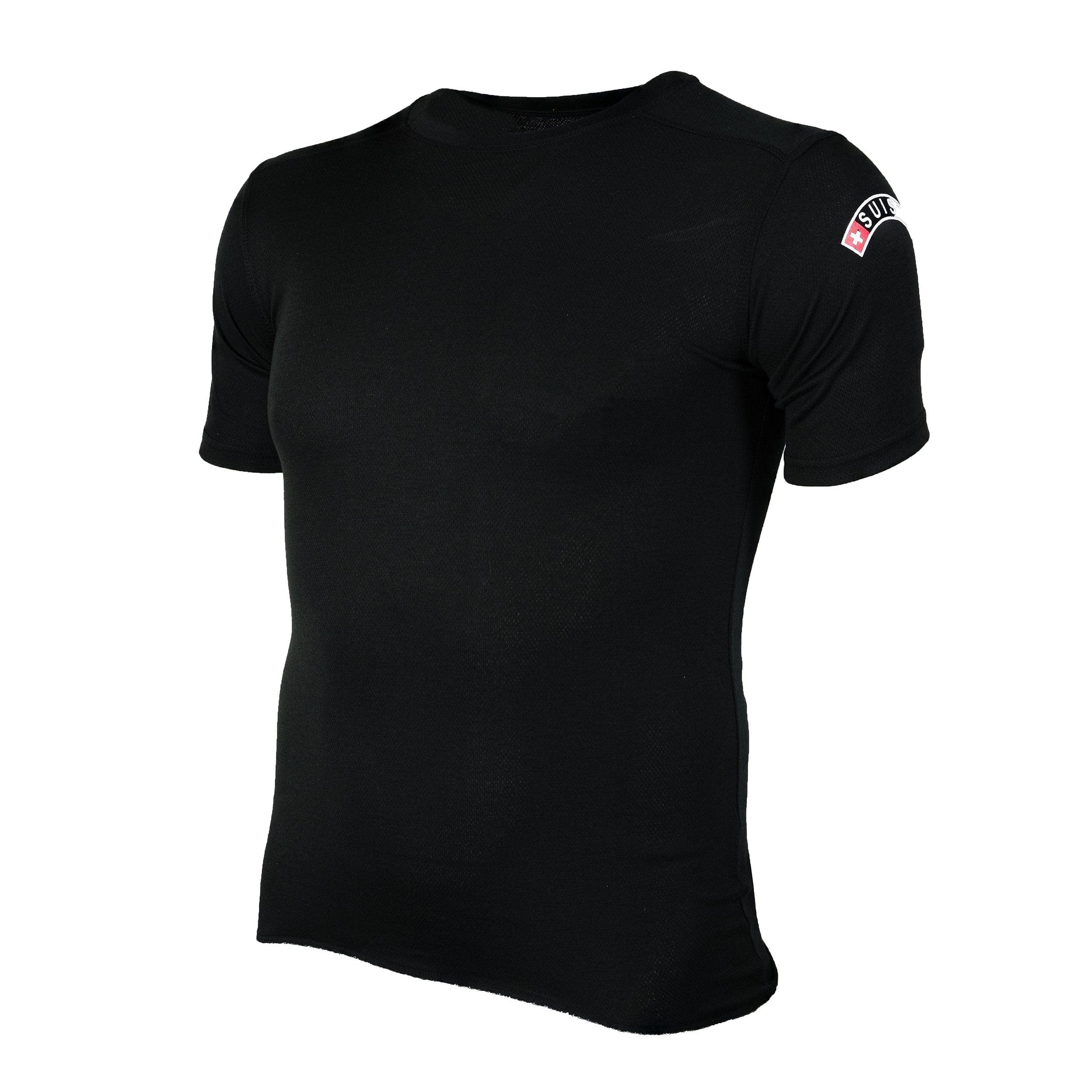 Camiseta funcional suiza UIE negra manga corta
