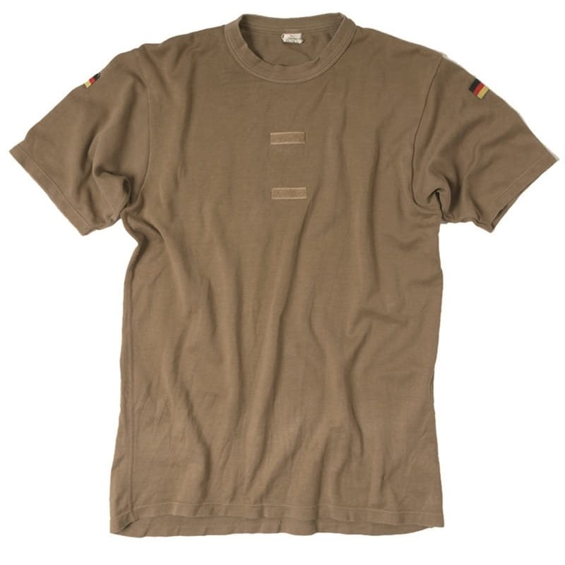 Camiseta BW TROPEN marrón con banderas en las mangas - Bundeswehr original