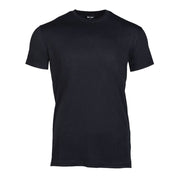 Camiseta negra estilo US Army, manga corta, 100% algodón, cuello reforzado