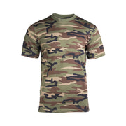 Camiseta Woodland de manga corta, color camuflaje, corte moderno, 100% algodón