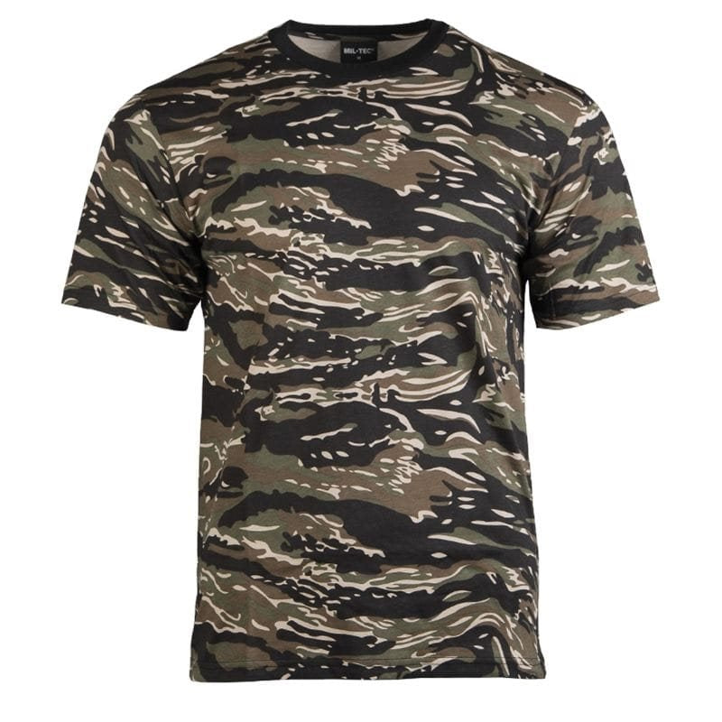 Camiseta CAMO manga corta, 100% algodón, patrón camuflaje