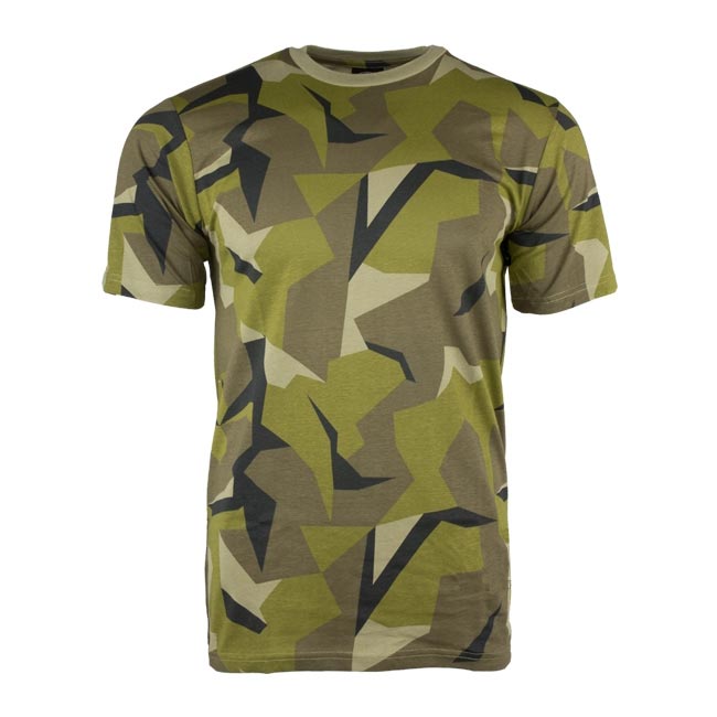 Camiseta manga corta camuflaje sueco Mil-tec 100% algodón 130 g/m²